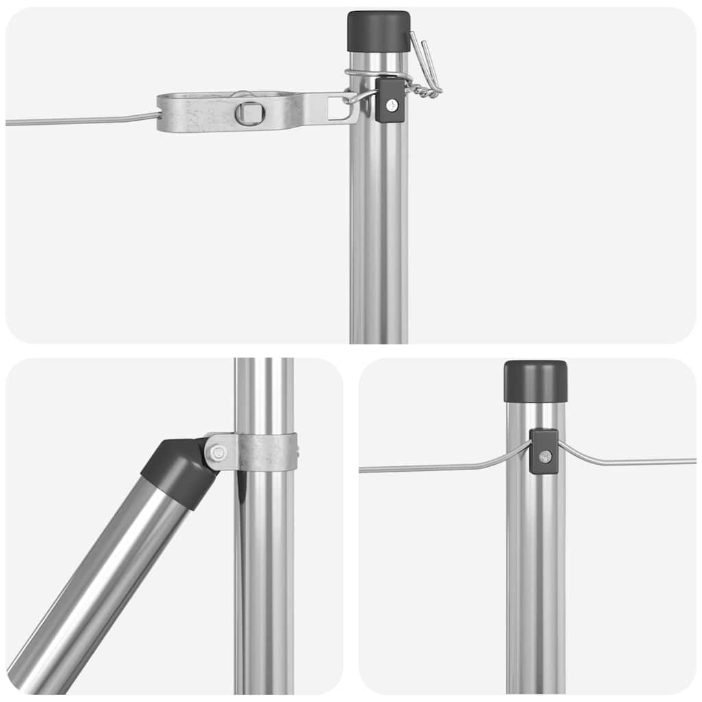 Postes de Cerca 13 pcs Prateado Ø32mm 80 cm Aço galvanizado