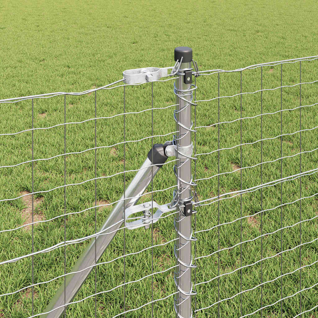 Postes de Cerca 13 pcs Prateado Ø32mm 80 cm Aço galvanizado