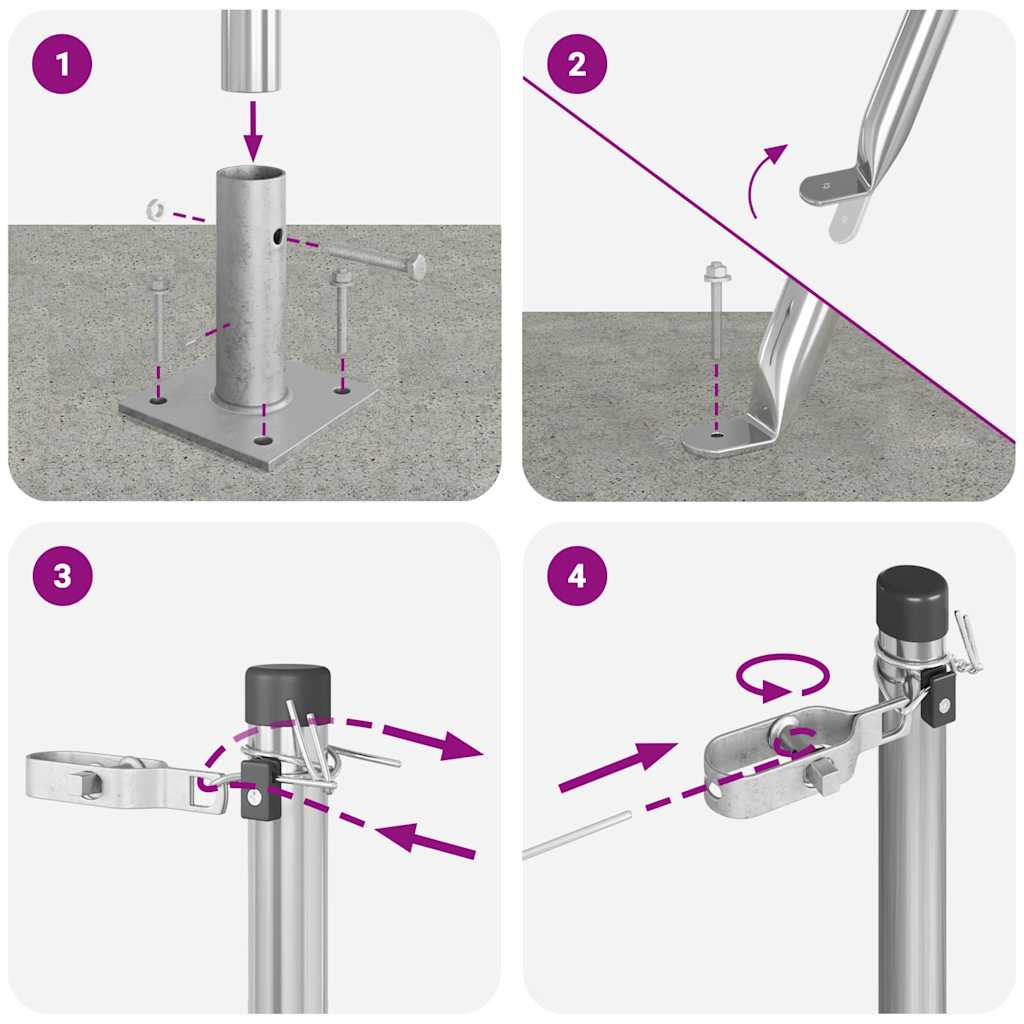 Postes de Cerca 7 pcs Prateado Ø32mm 70 cm Aço galvanizado
