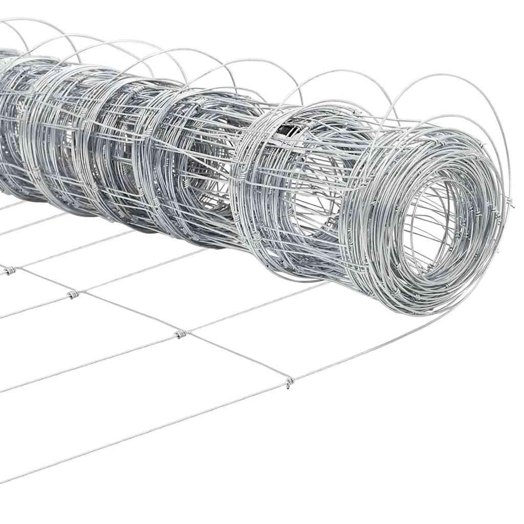 Cerca de campo Prateado 25 x 0.8 m Aço galvanizado