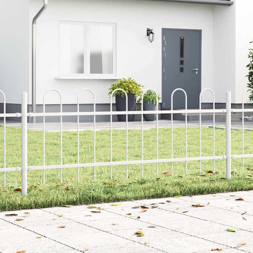 Cerca para Jardim Branco 1.7 x 0.6 m Aço com Revestimento em Pó