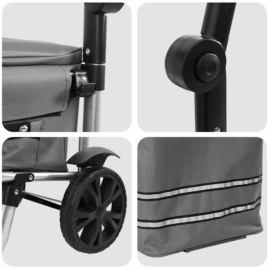 Carrinho de Compras Manual Cinzeto 36.5 x 46.5 x 100.5 cm