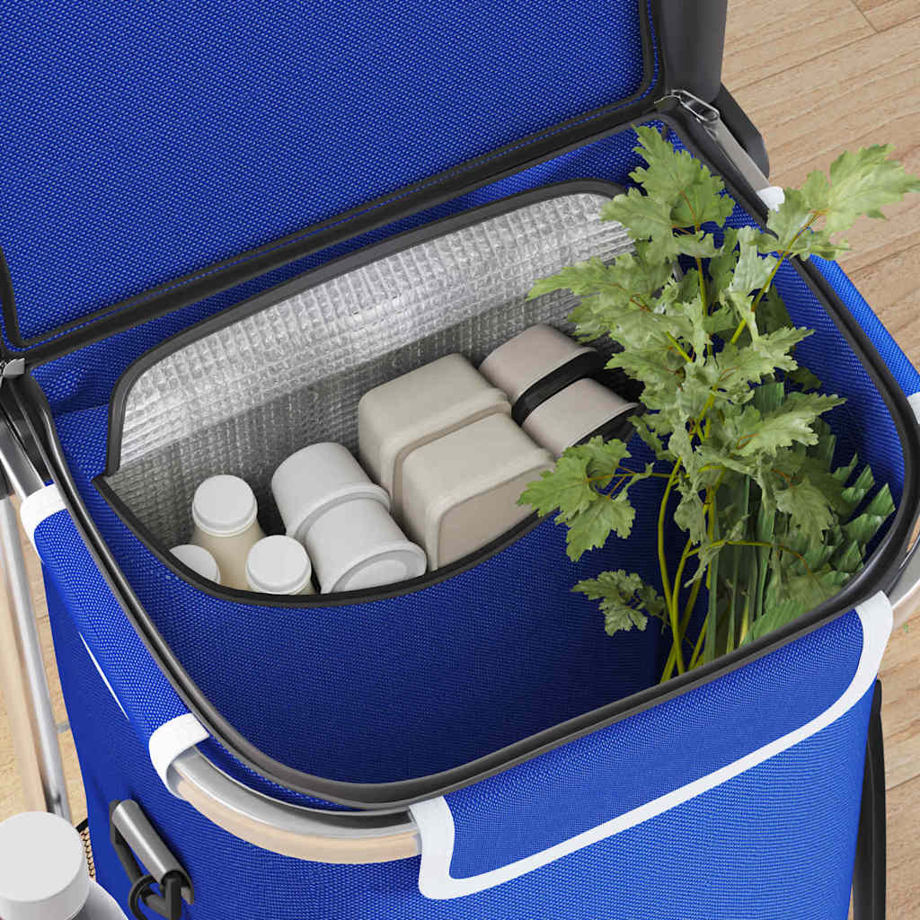 Carrinho de Compras Azul 36.5 x 46.5 x 100.5 cm Tecido Oxford