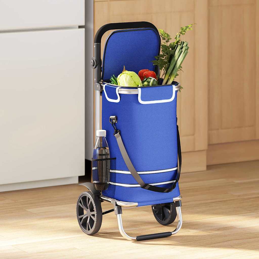 Carrinho de Compras Azul 36.5 x 46.5 x 100.5 cm Tecido Oxford