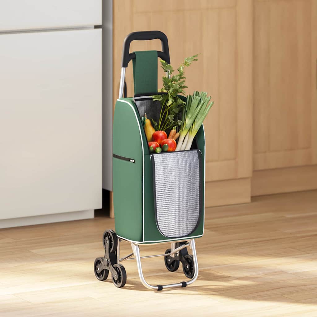 Carrinho de Compras Verde 39,5 x 33 x 93 cm Tecido Oxford