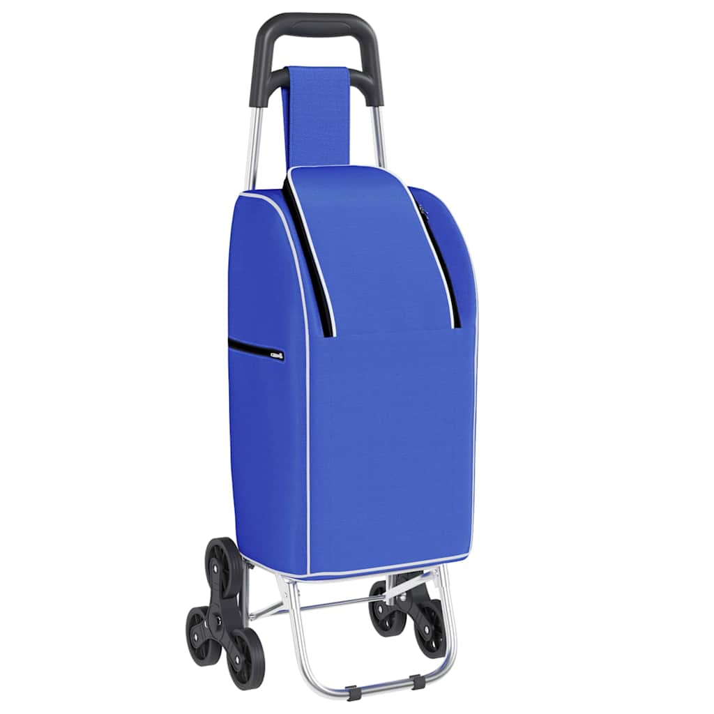 Carrinho de Compras Manual Azul 39,5 x 33 x 93 cm Tecido Oxford