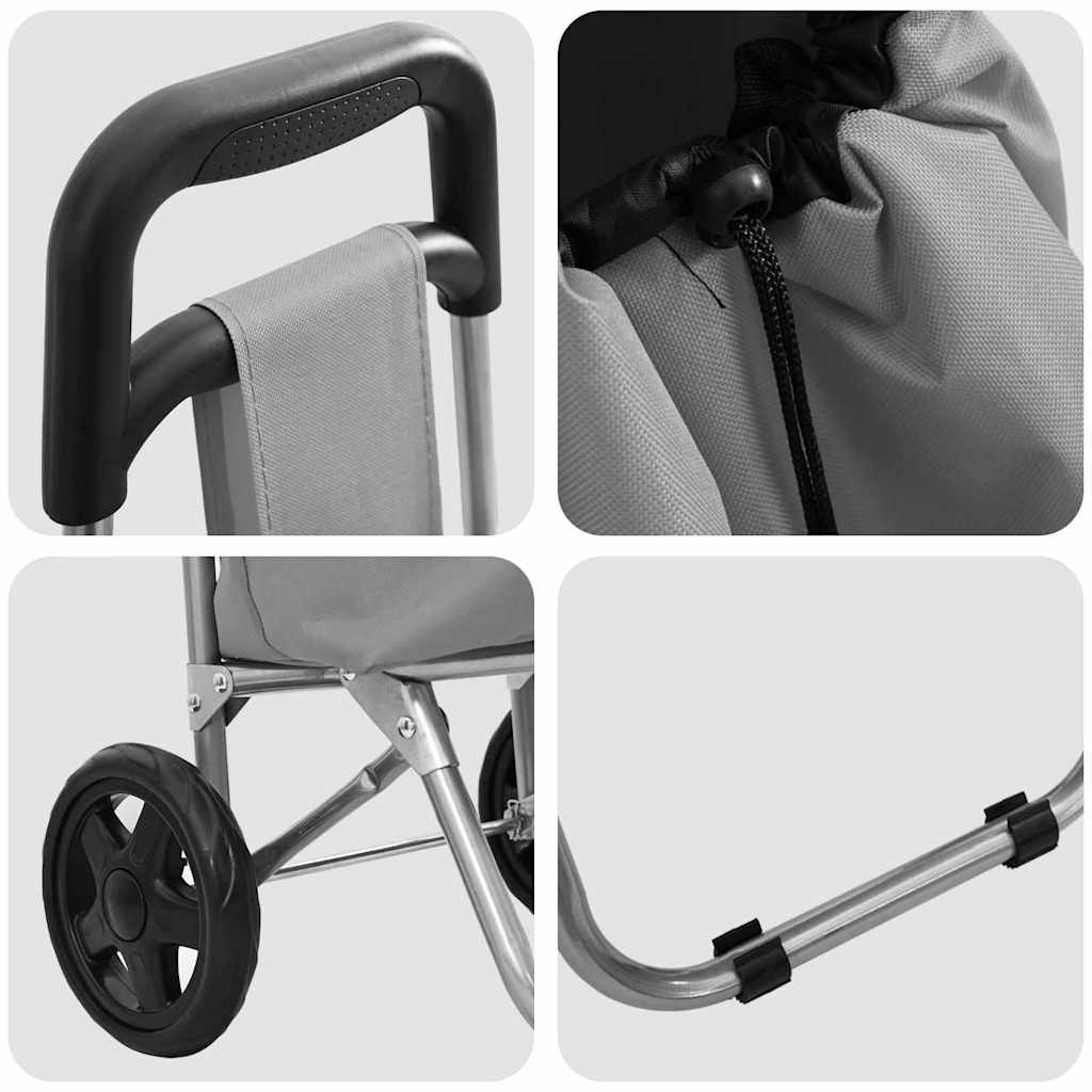 Carrinho de Compras Cinzeto 35 x 28 x 92 cm Tecido Oxford