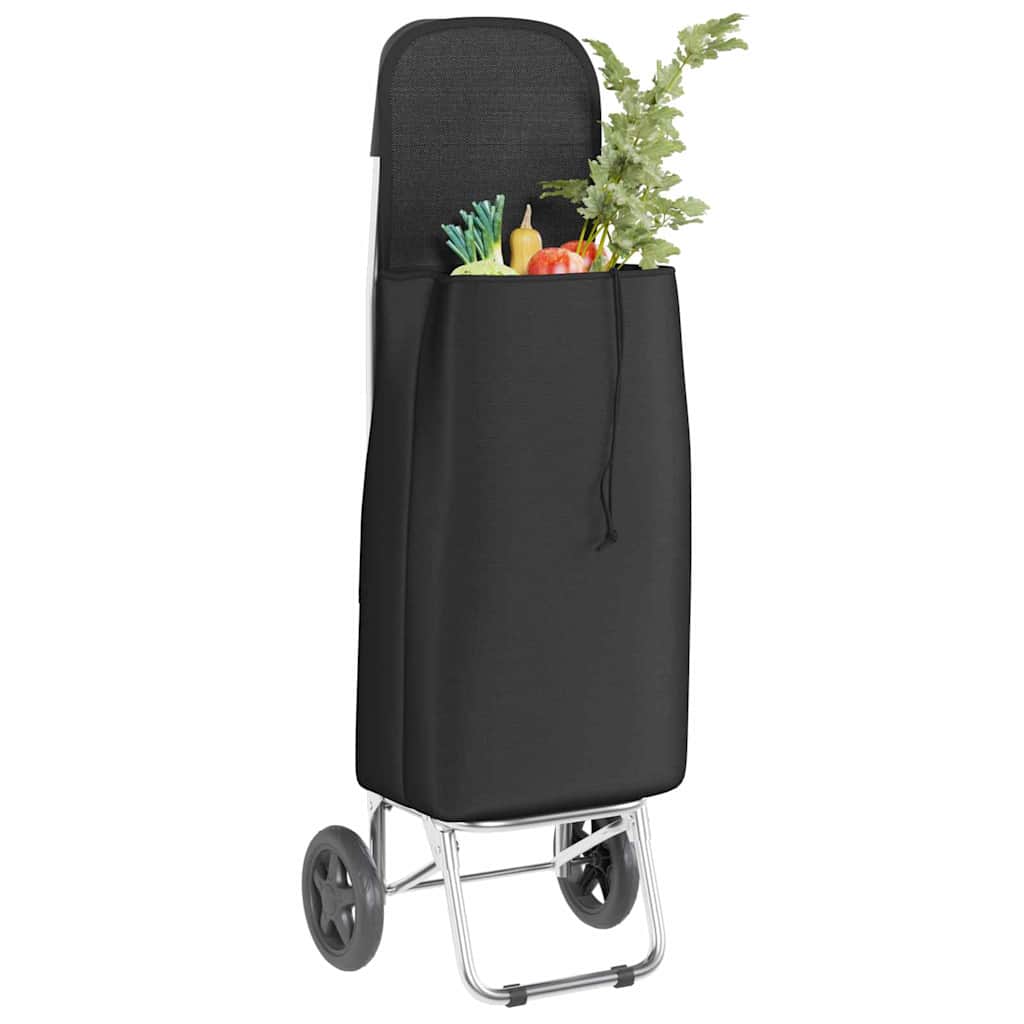 Carrinho de Compras Manual Preto 35 x 28 x 92 cm Tecido Oxford
