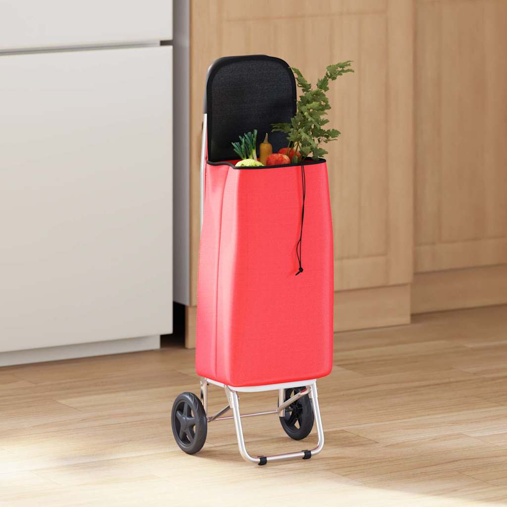 Carrinho de Compras Vermelho 35 x 28 x 92 cm Tecido Oxford