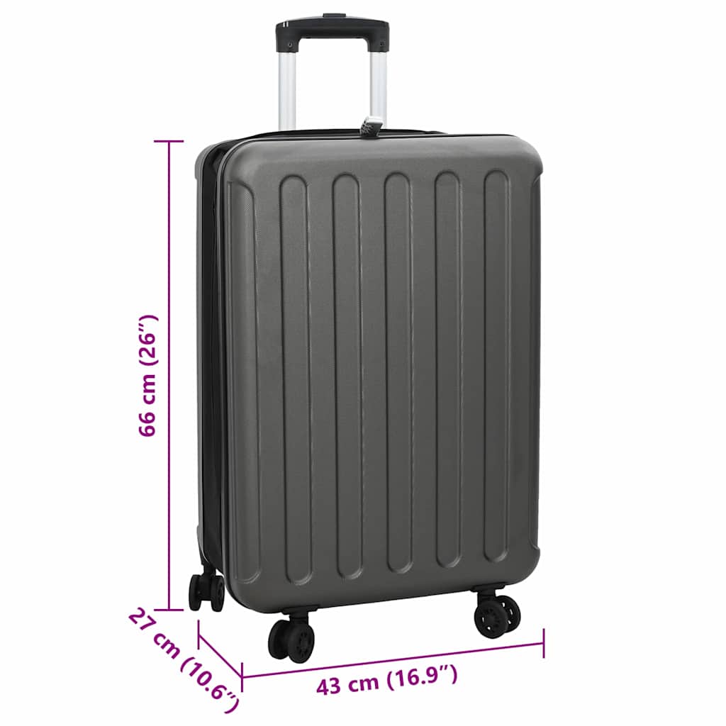 Mala com bloqueio Cinzento escuro 43 x 27 x 66 cm Plástico ABS