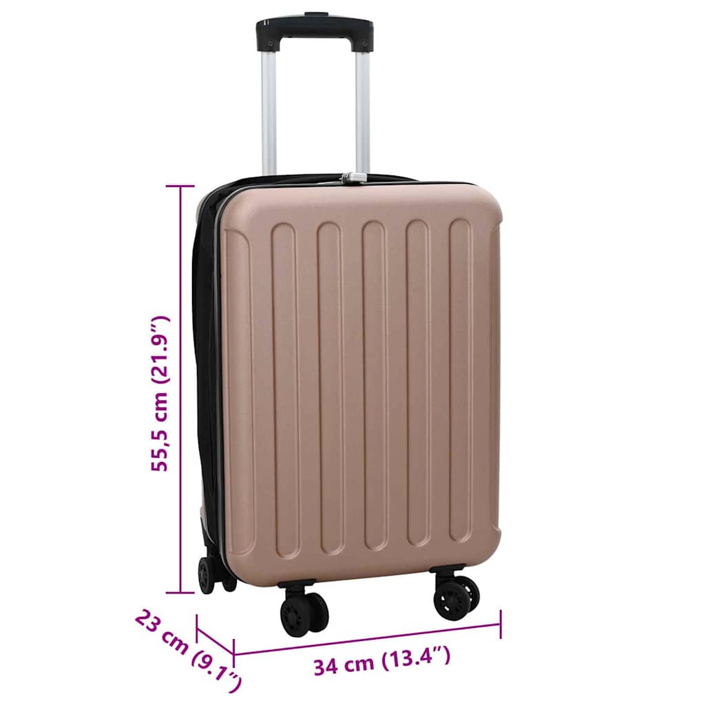 Mala com bloqueio rosa dourado 34 x 23 x 55.5 cm Plástico ABS