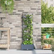 Jardineira com Treliça Cinzento-claro 40 x 40 x 125.5 cm PP
