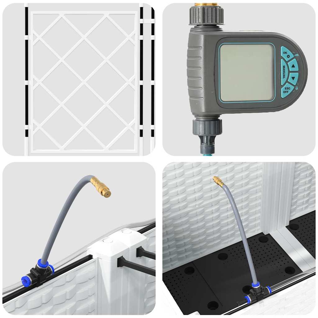 Vasos de Jardim Branco 120 x 120 x 142 cm Aço