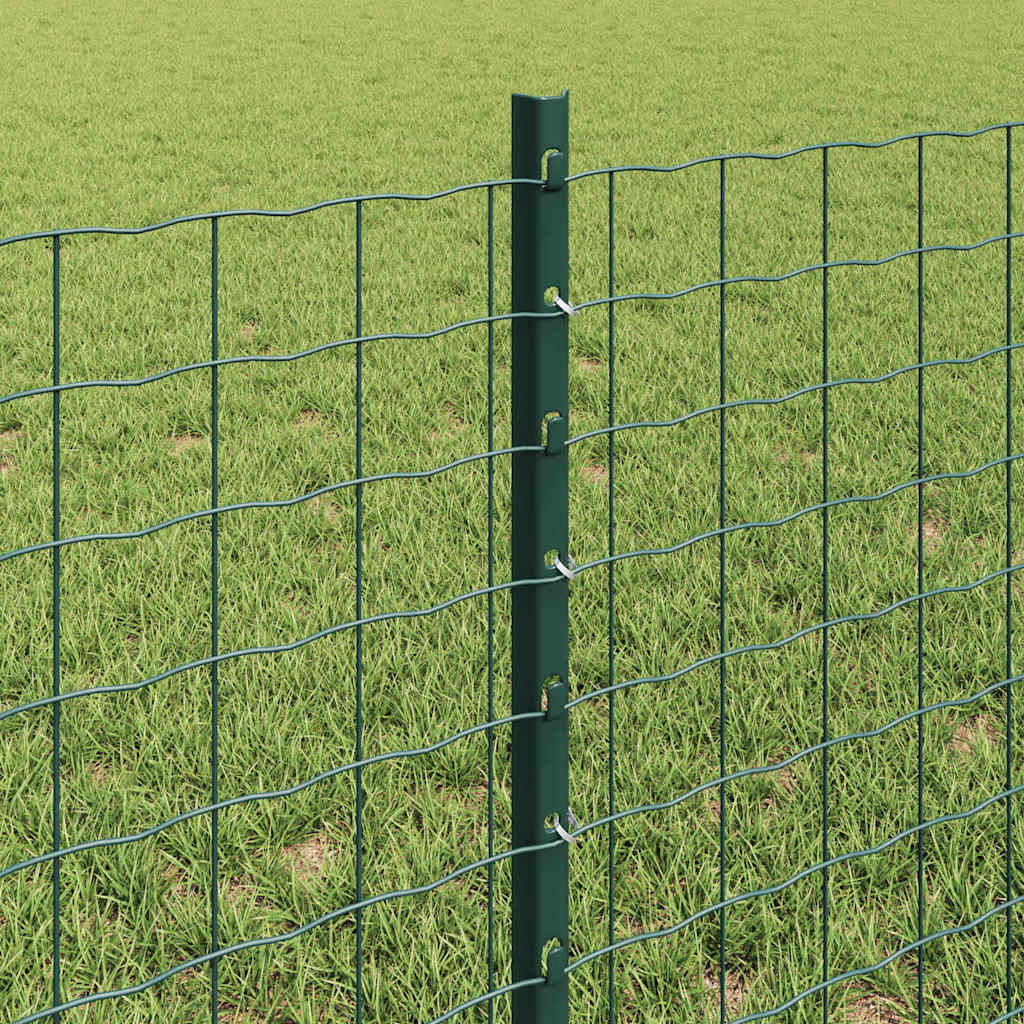 Postes de Cerca 5 pcs Verde 60 cm Aço