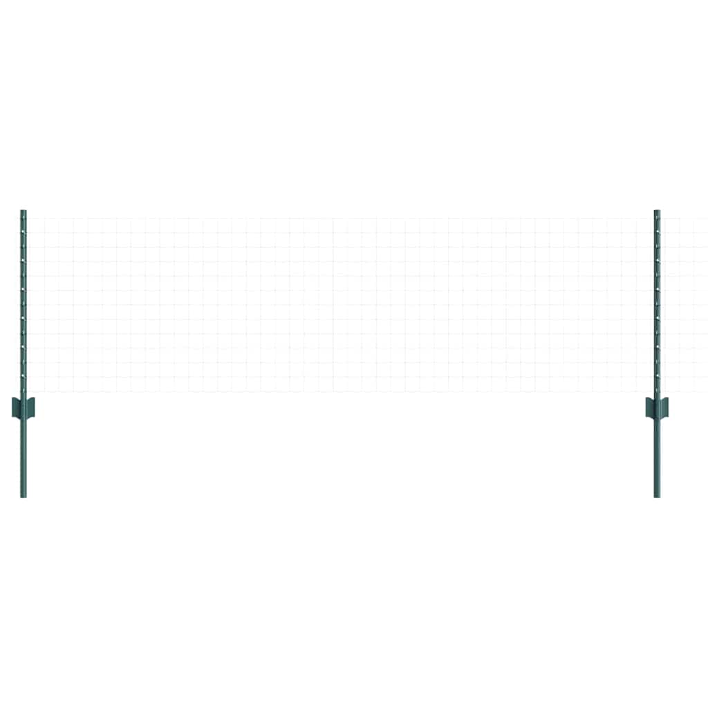 Postes de Cerca 5 pcs Verde 60 cm Aço