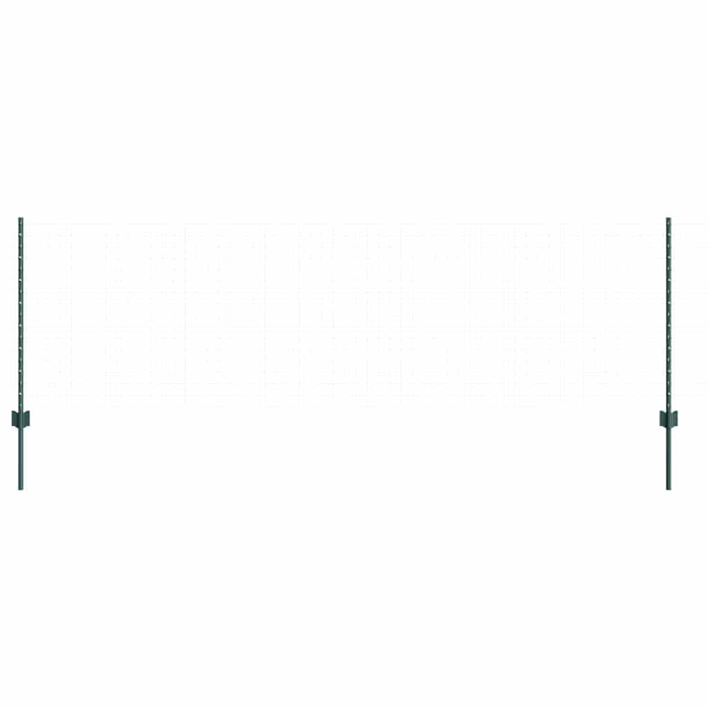 Postes de Cerca 5 pcs Verde 80 cm Aço