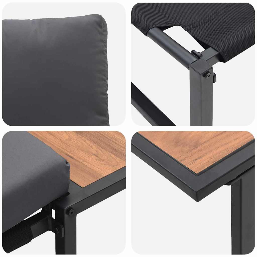 Conjunto de Sofá de Jardim 2 pcs Antracite Aço