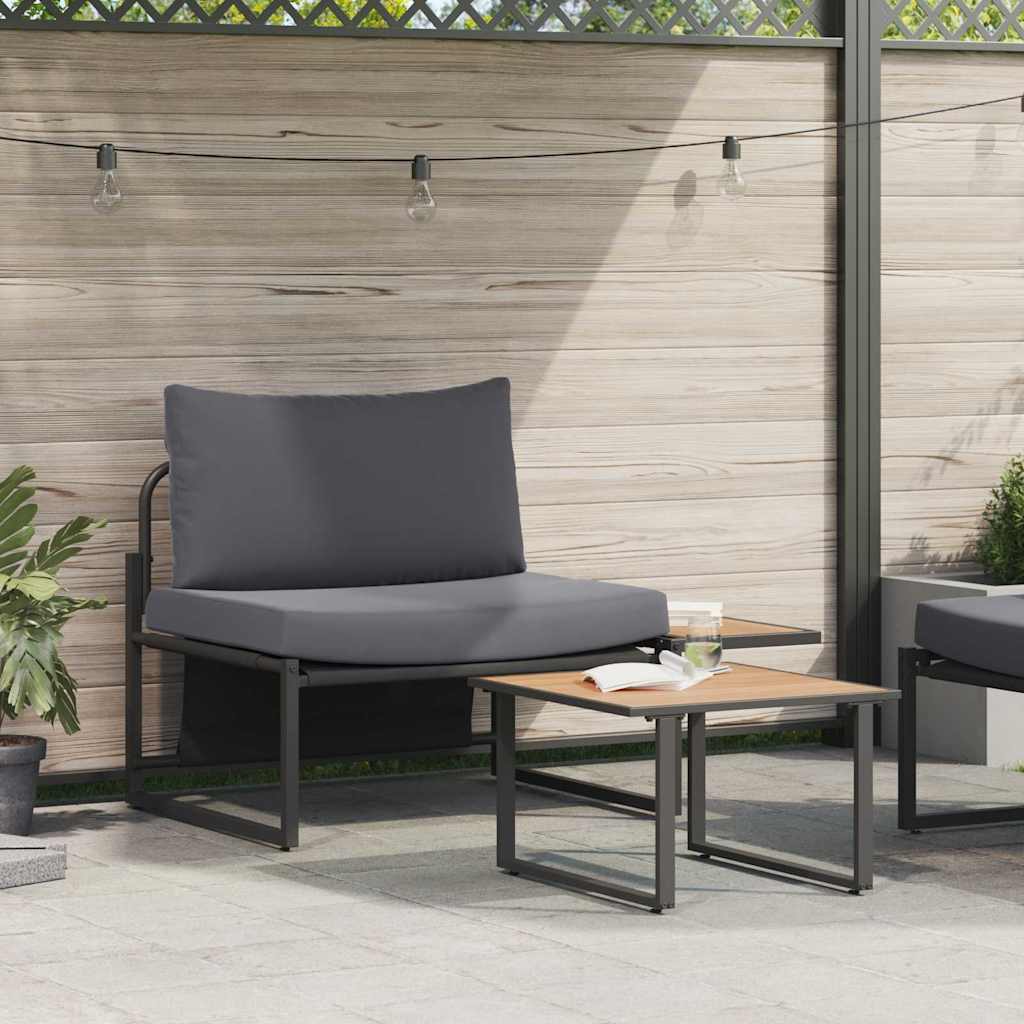 Conjunto de Sofá de Jardim 2 pcs Antracite Aço