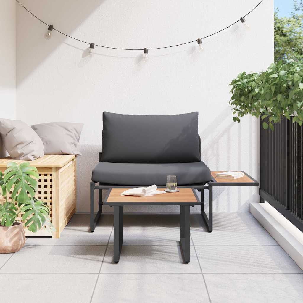 Conjunto de Sofá de Jardim 2 pcs Antracite Aço