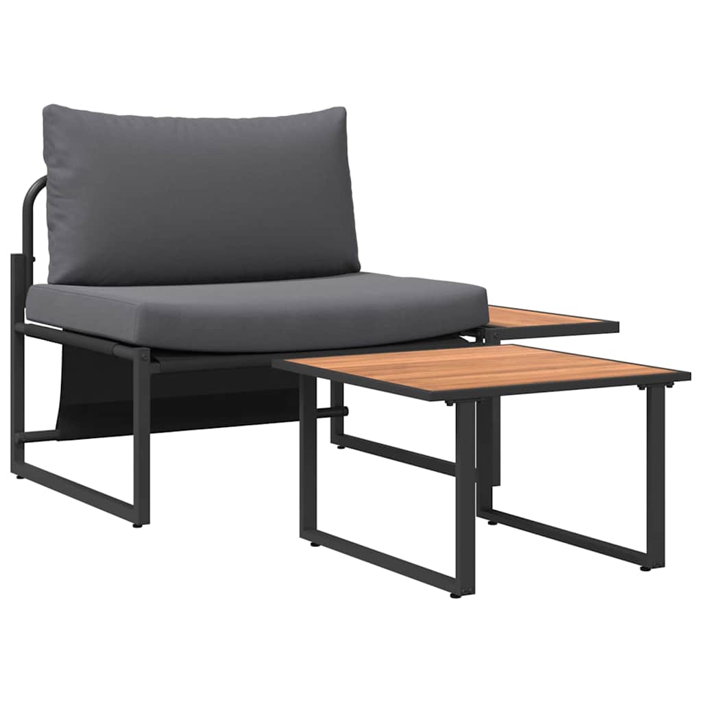 Conjunto de Sofá de Jardim 2 pcs Antracite Aço