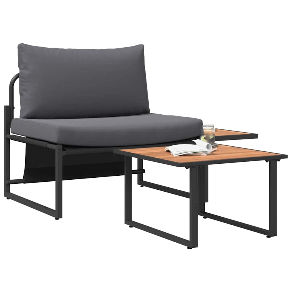 Conjunto de Sofá de Jardim 2 pcs Antracite Aço