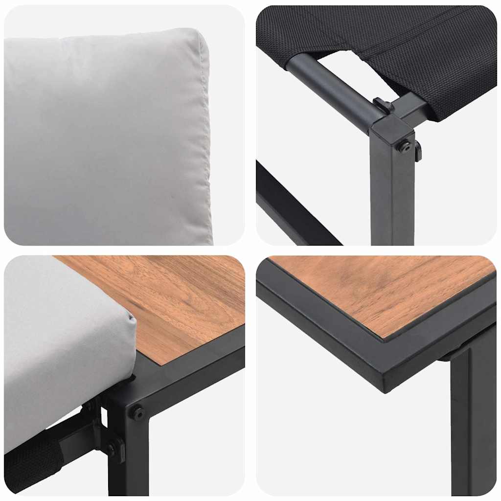 Conjunto de Sofá de Jardim 2 pcs Cinzento-claro Aço