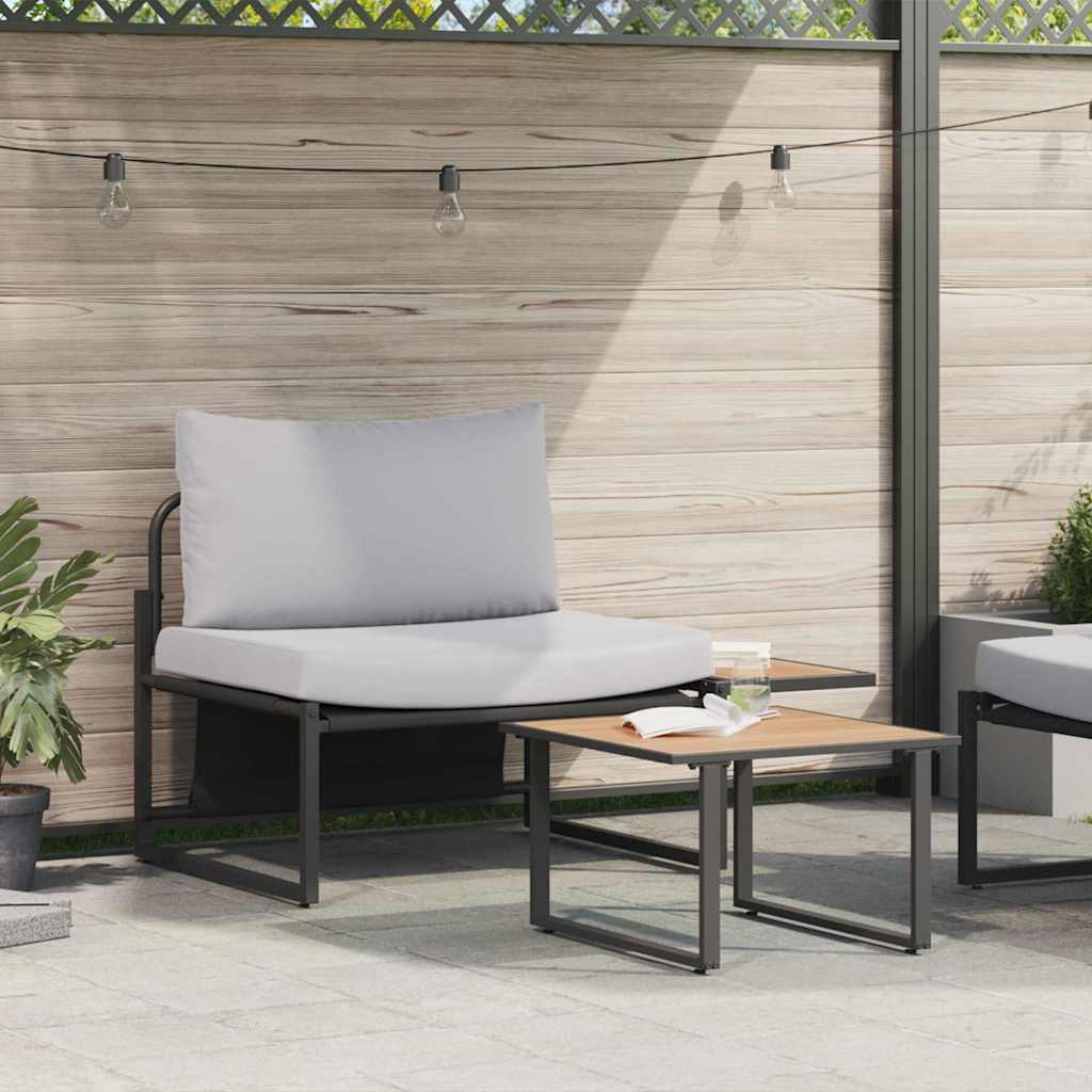 Conjunto de Sofá de Jardim 2 pcs Cinzento-claro Aço