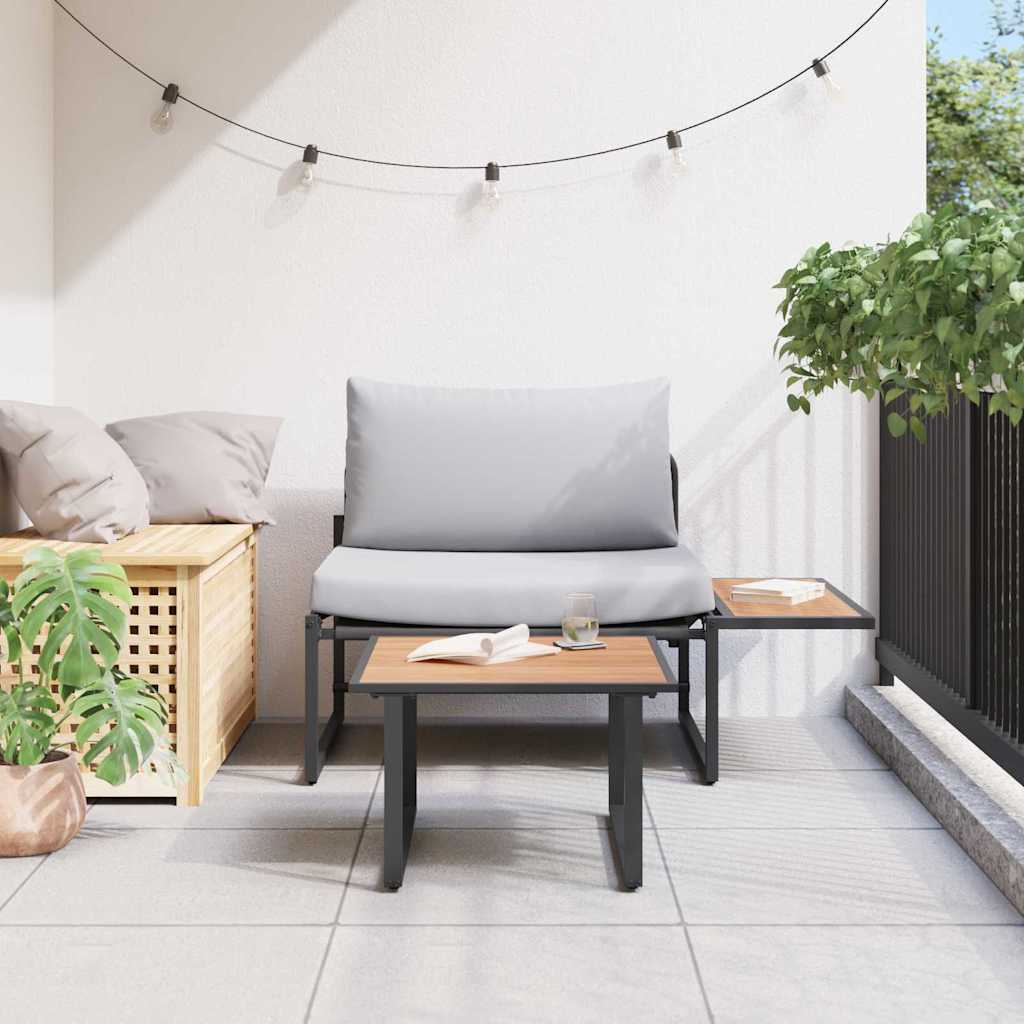 Conjunto de Sofá de Jardim 2 pcs Cinzento-claro Aço