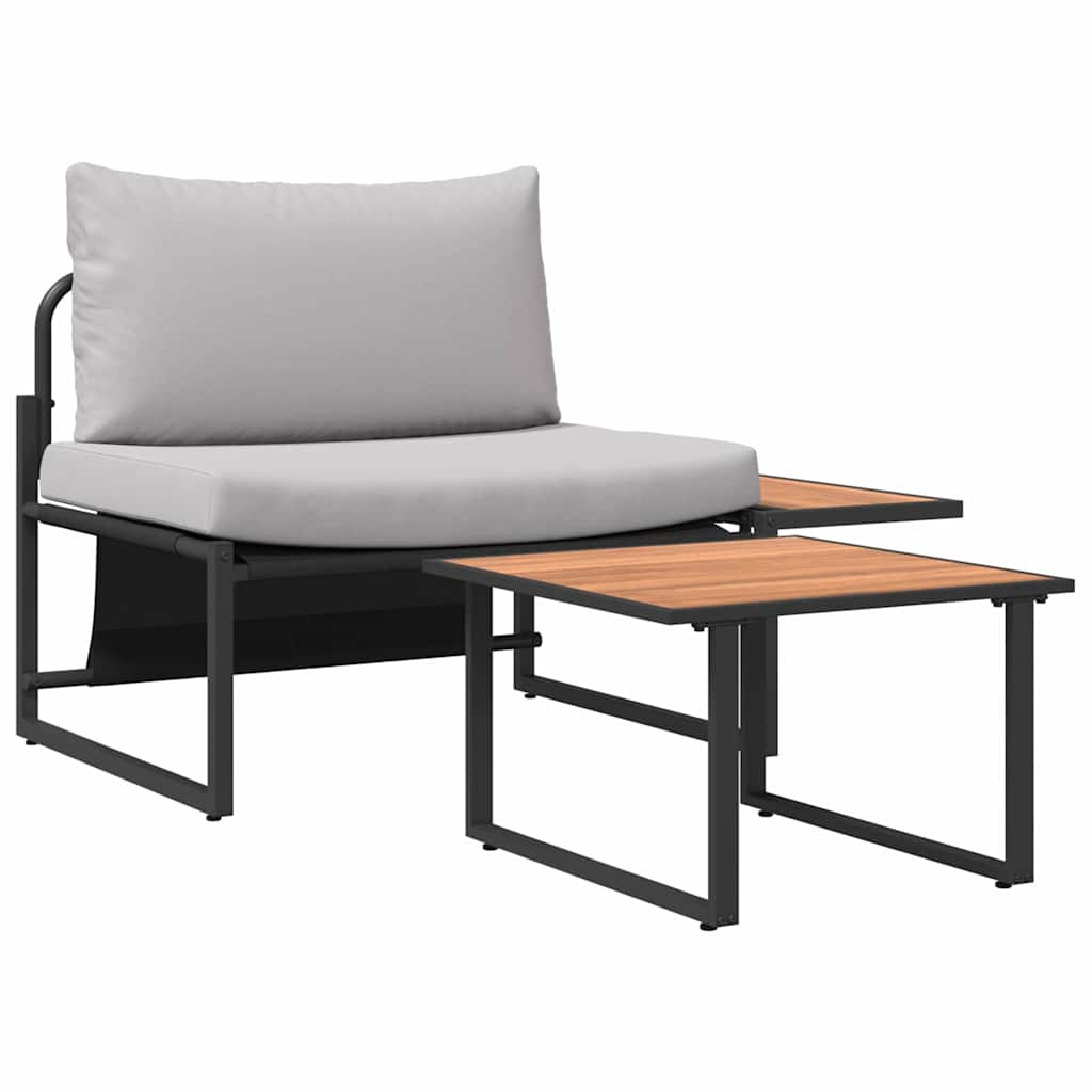 Conjunto de Sofá de Jardim 2 pcs Cinzento-claro Aço