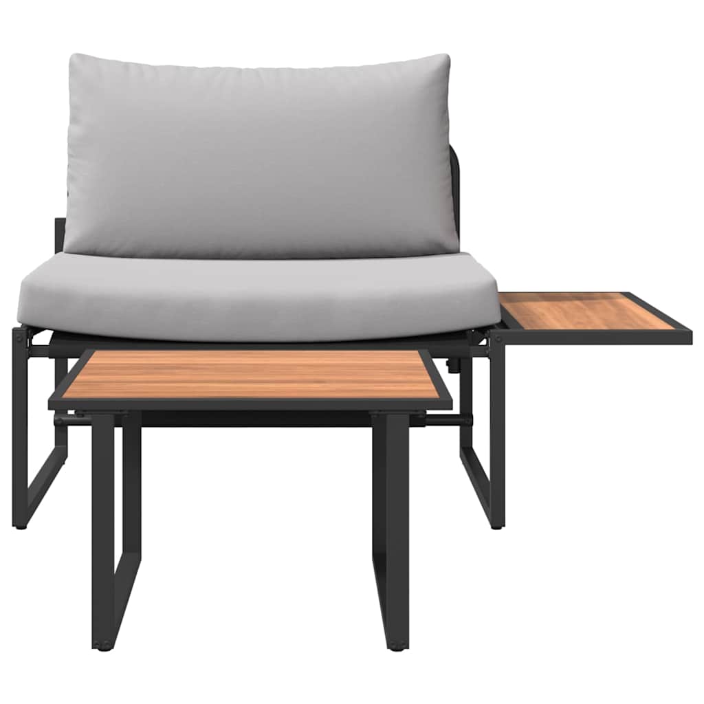 Conjunto de Sofá de Jardim 2 pcs Cinzento-claro Aço