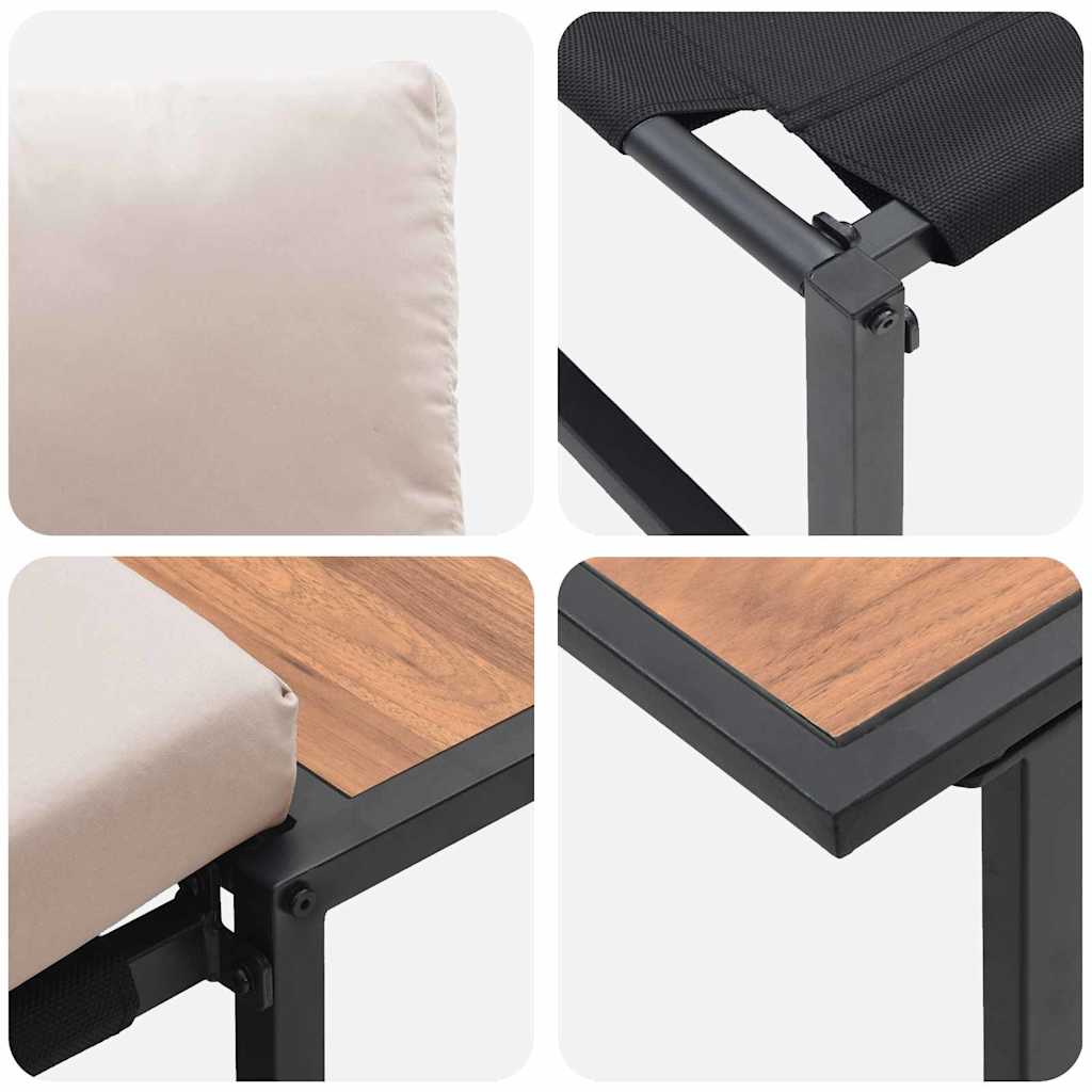 Conjunto de Sofá de Jardim 2 pcs Cinzento-acastanhado Aço