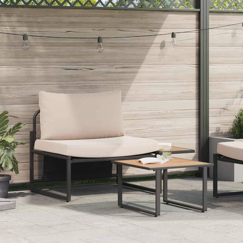 Conjunto de Sofá de Jardim 2 pcs Cinzento-acastanhado Aço