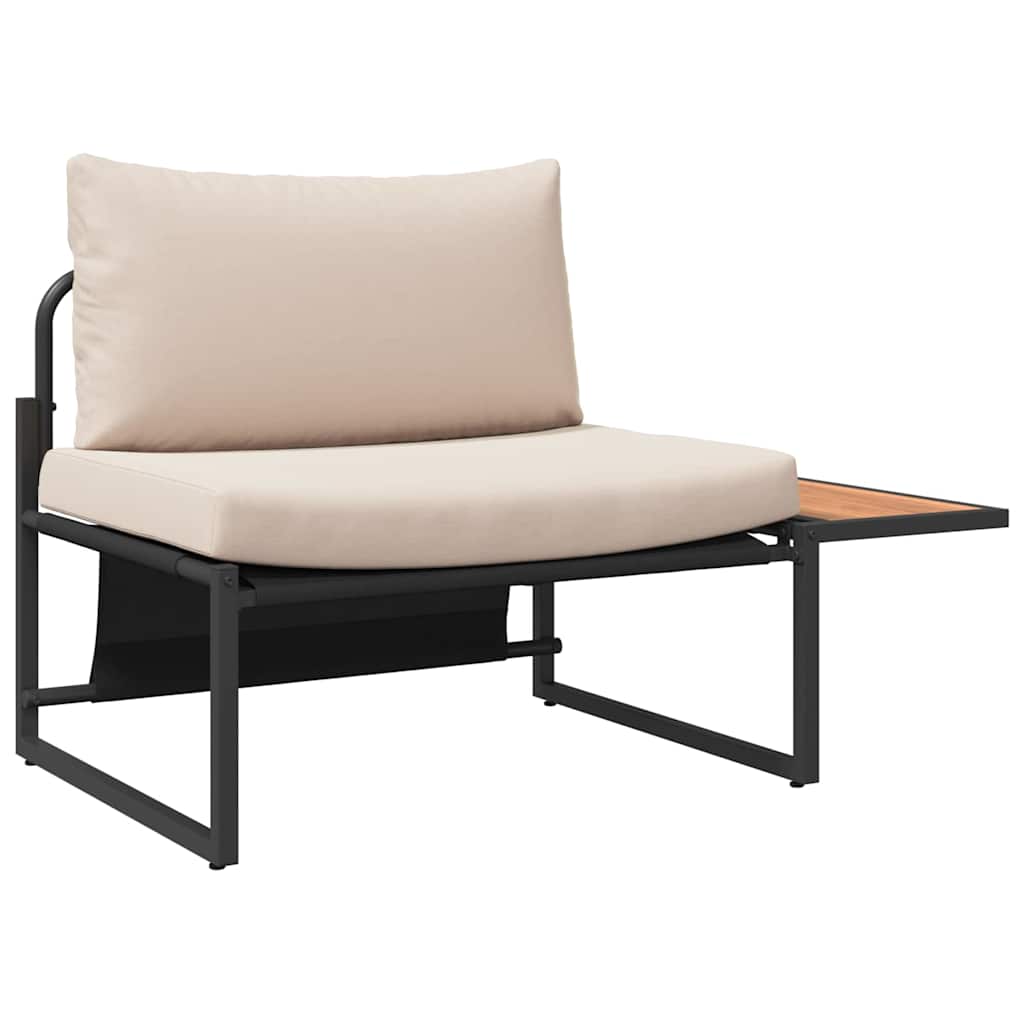 Conjunto de Sofá de Jardim 2 pcs Cinzento-acastanhado Aço