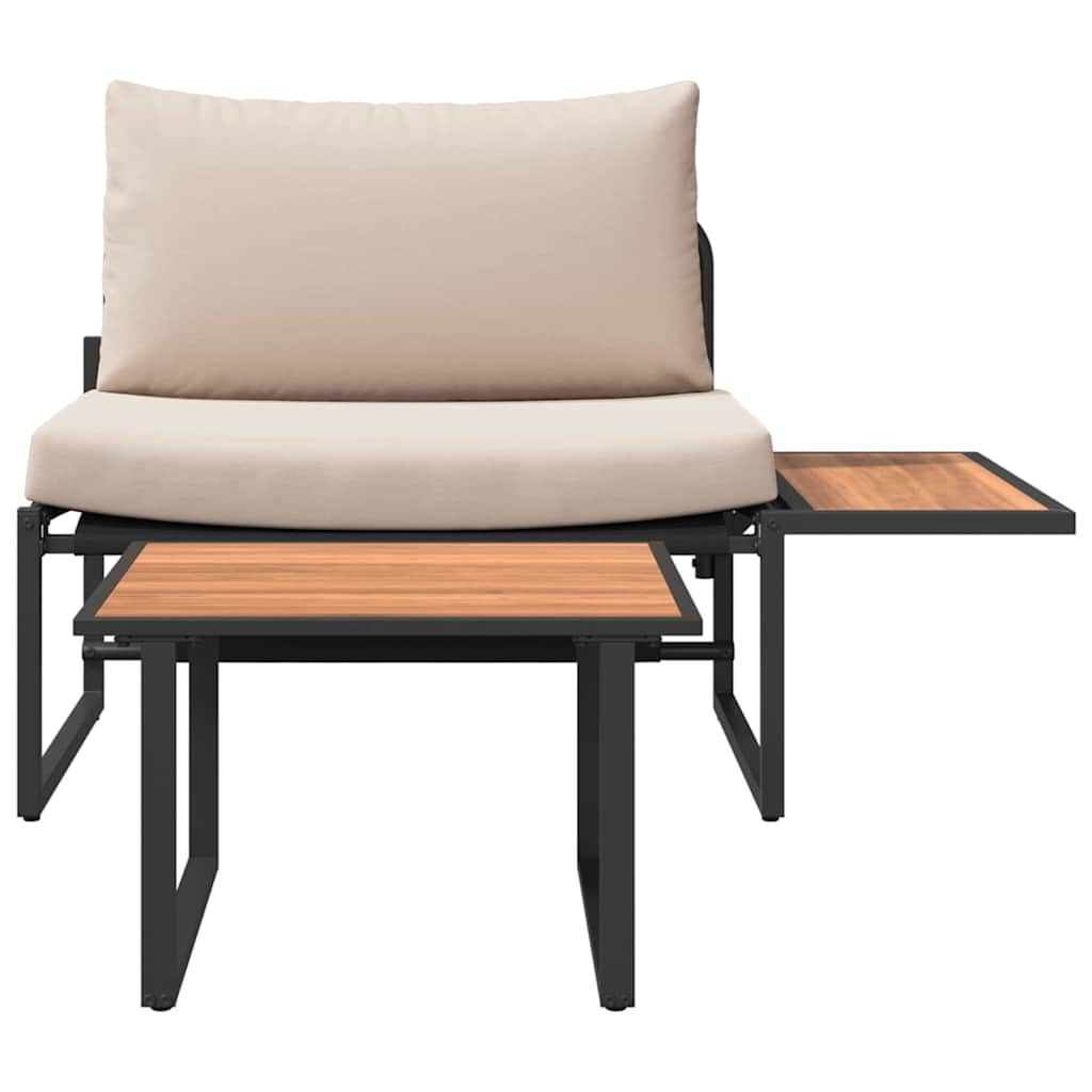 Conjunto de Sofá de Jardim 2 pcs Cinzento-acastanhado Aço