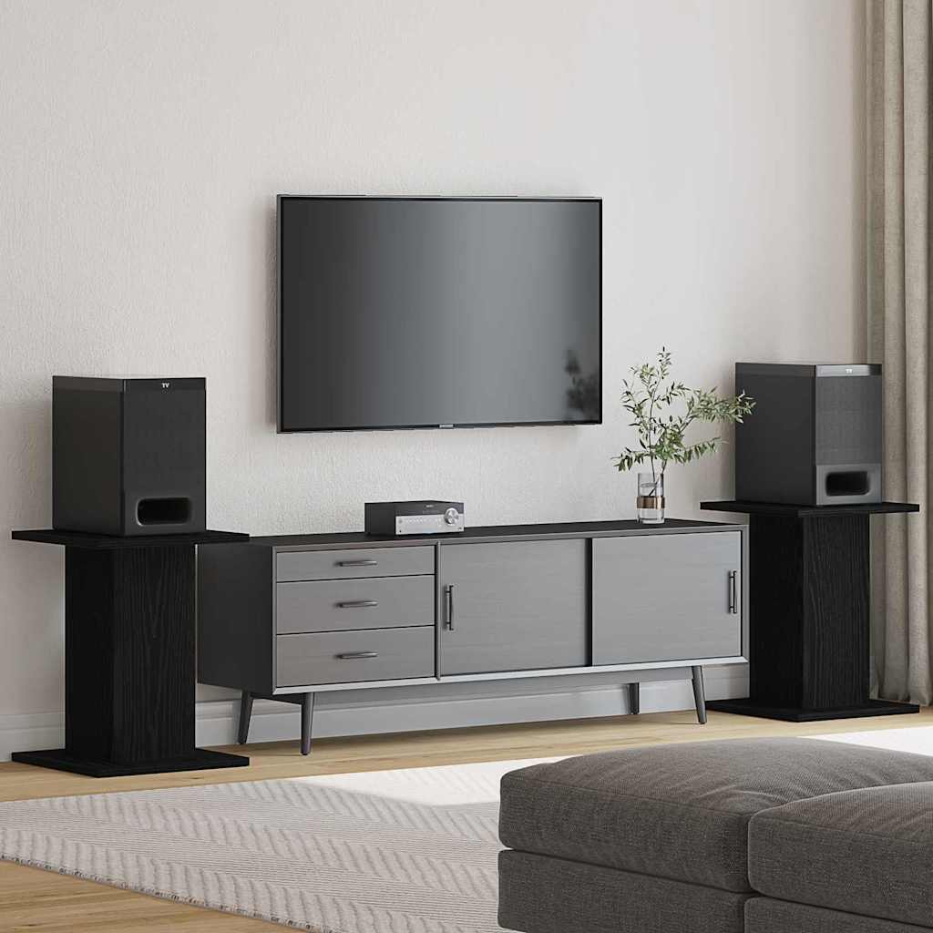 Suportes para Caixas de Som 2 pcs Carvalho Preto