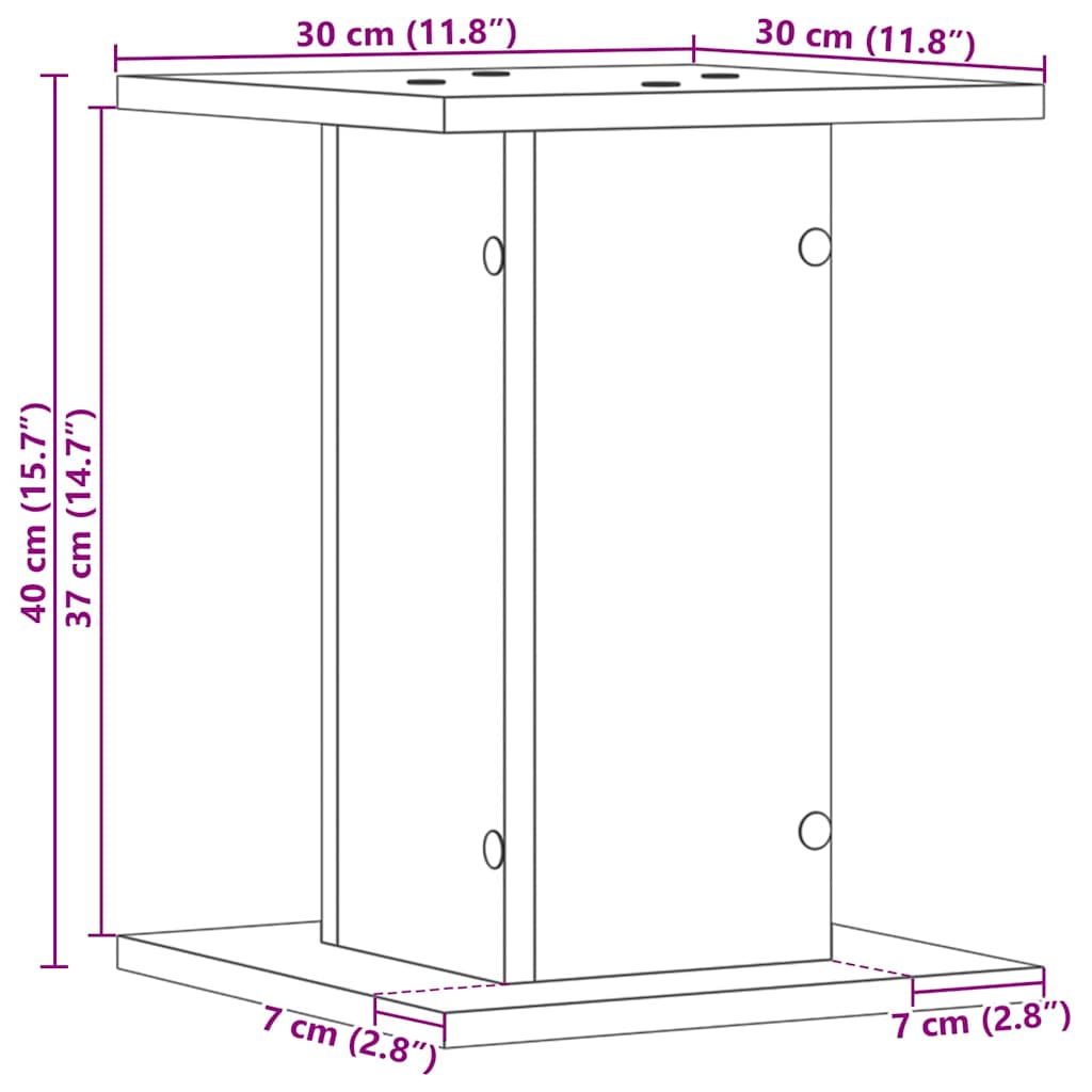 Suportes para Caixas de Som 2 pcs Carvalho Preto