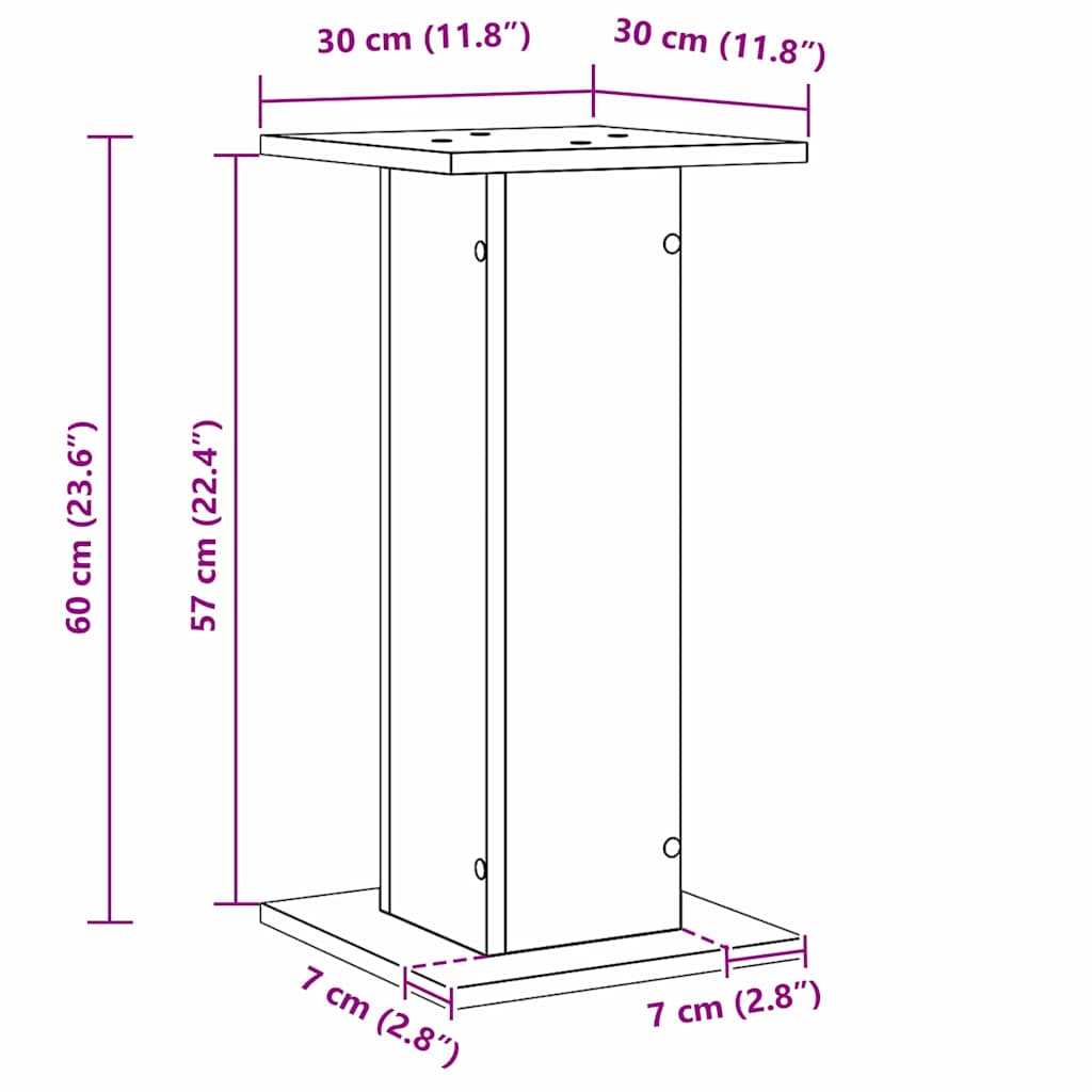 Suportes para Caixas de Som 2 pcs Carvalho preto