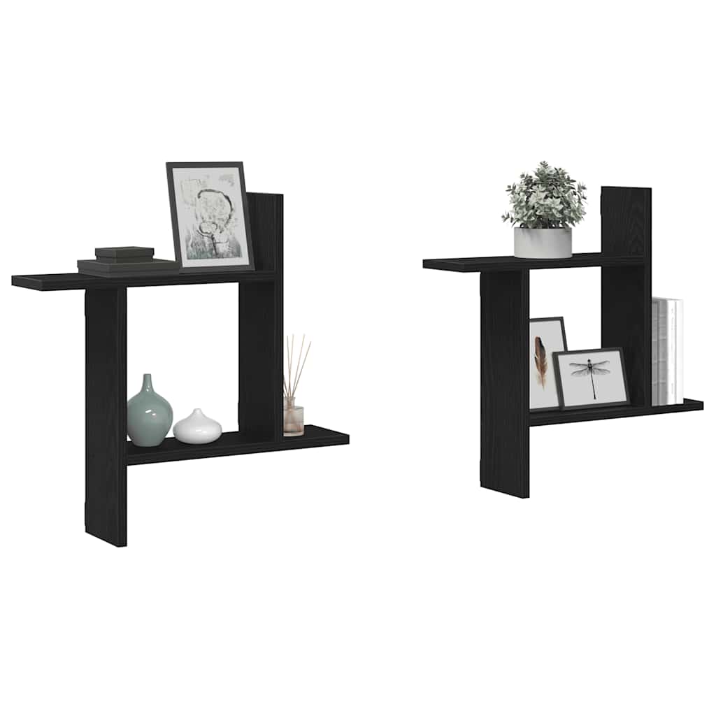 Estantes de parede 2 pcs 50x12x50 cm carvalho preto