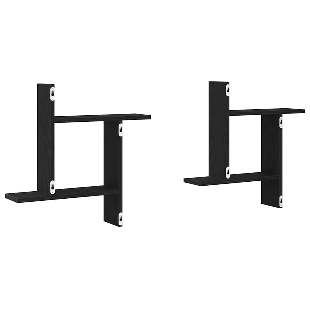 Estantes de parede 2 pcs 50x12x50 cm carvalho preto