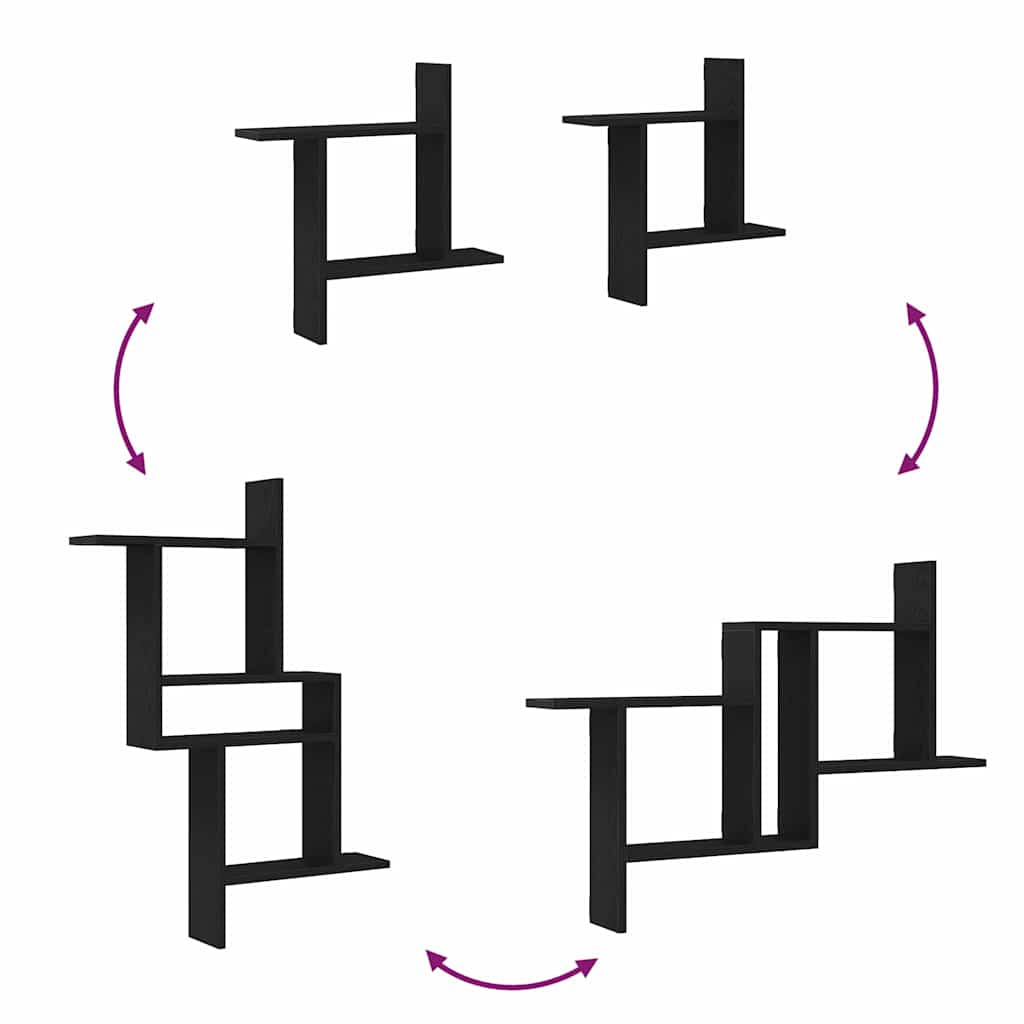 Estantes de parede 2 pcs 50x12x50 cm carvalho preto