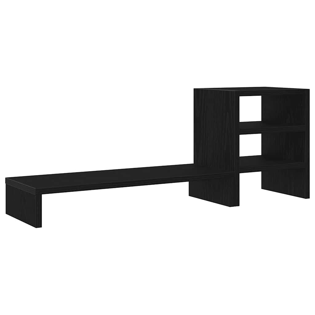 Suporte monitor c/ organizador secretária carvalho preto