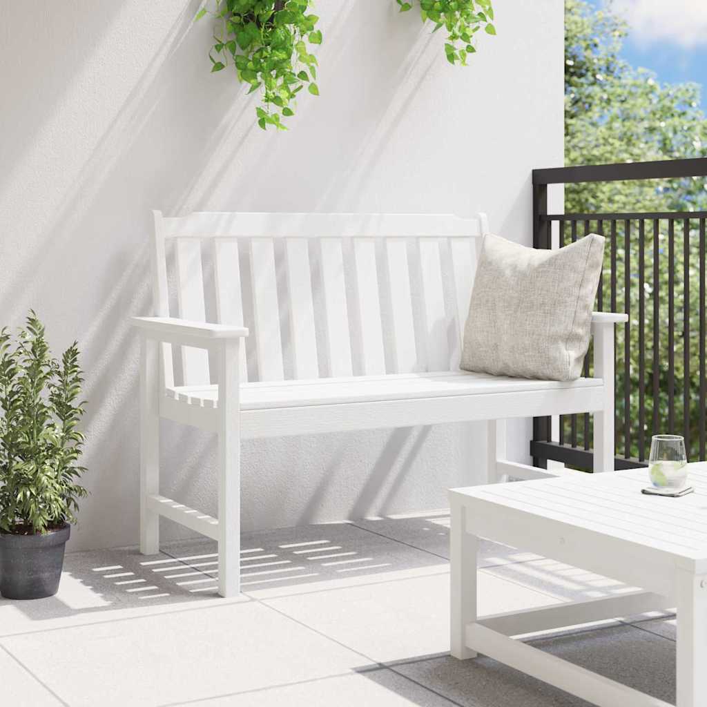 Banco de jardim com almofada Branco 120 x 59 x 88cm HDPE