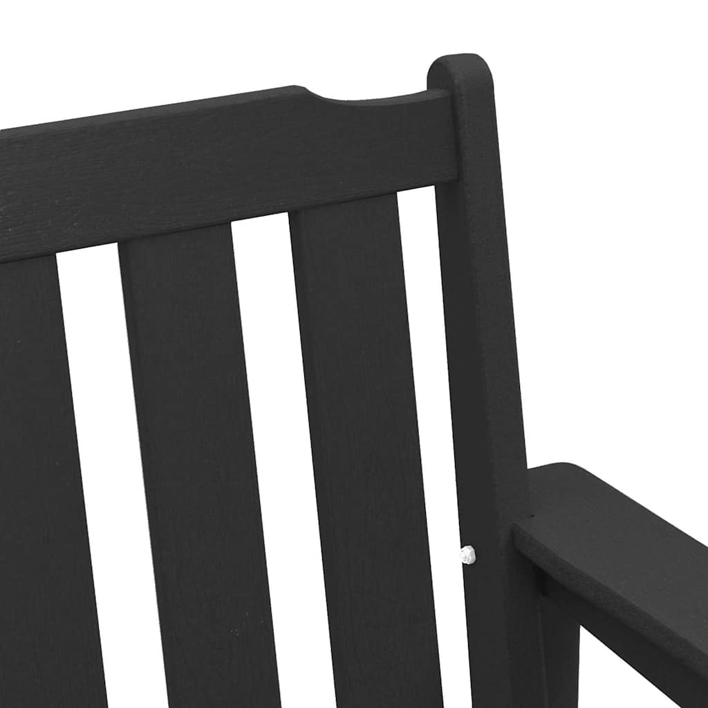 Banco de jardim com almofada Preto 120 x 59 x 88cm HDPE