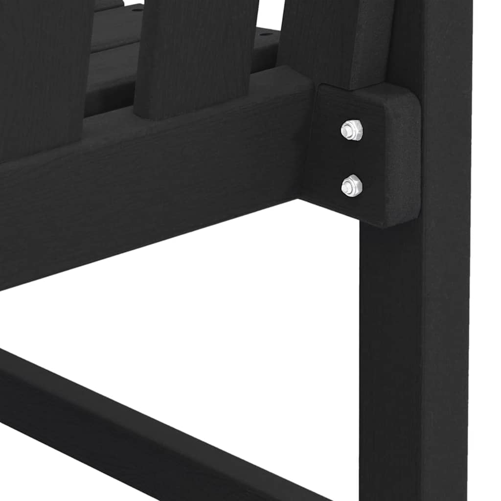 Banco de jardim com almofada Preto 120 x 59 x 88cm HDPE