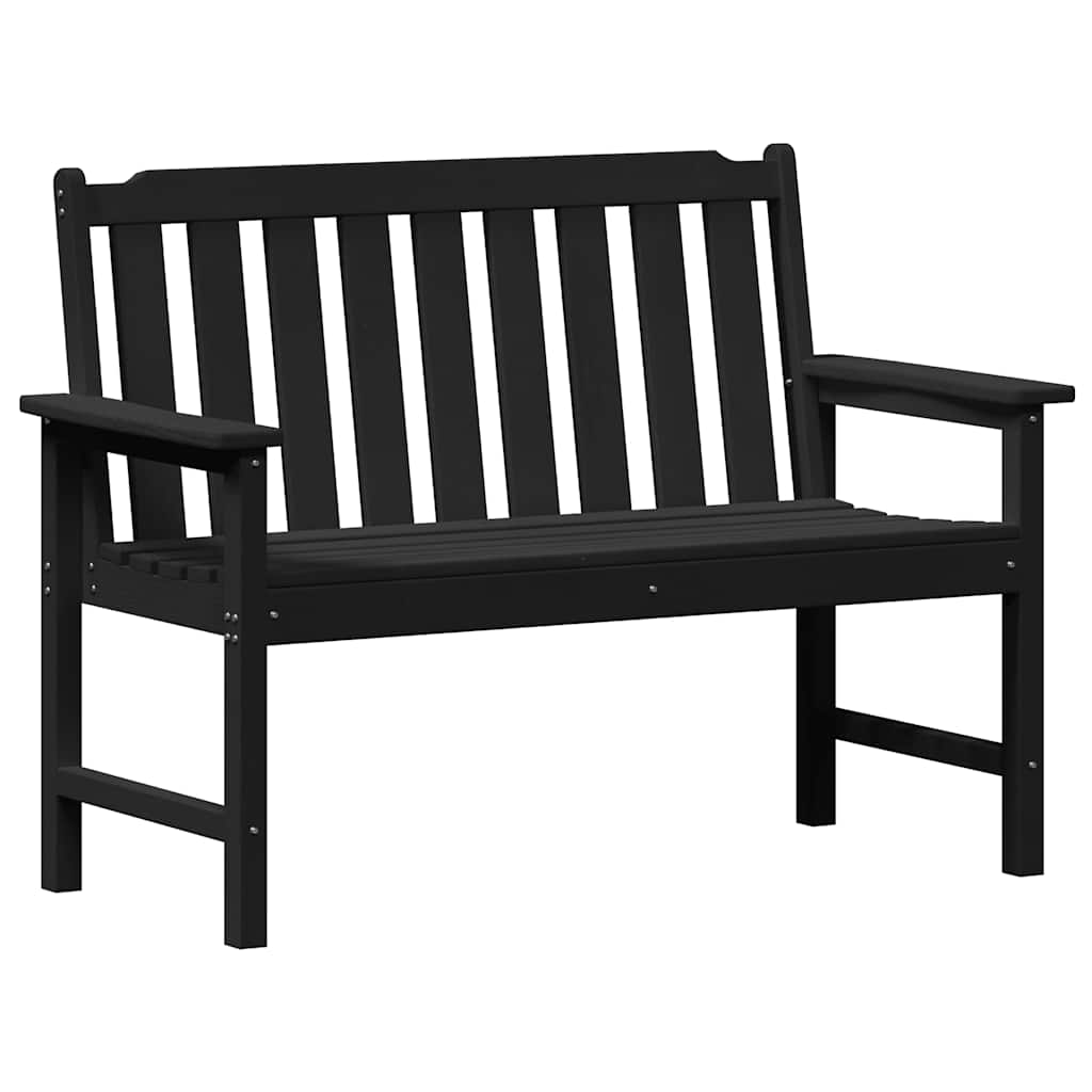 Banco de jardim com almofada Preto 120 x 59 x 88cm HDPE