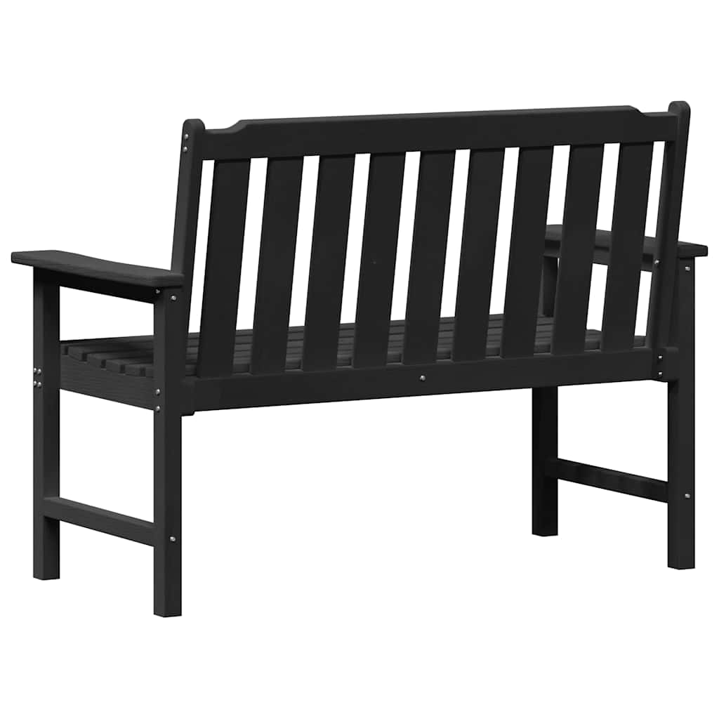 Banco de jardim com almofada Preto 120 x 59 x 88cm HDPE