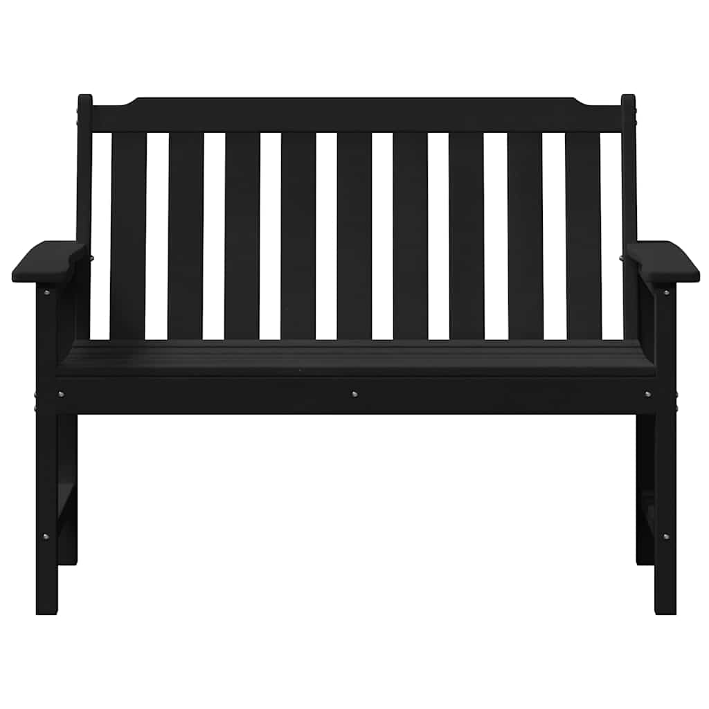 Banco de jardim com almofada Preto 120 x 59 x 88cm HDPE