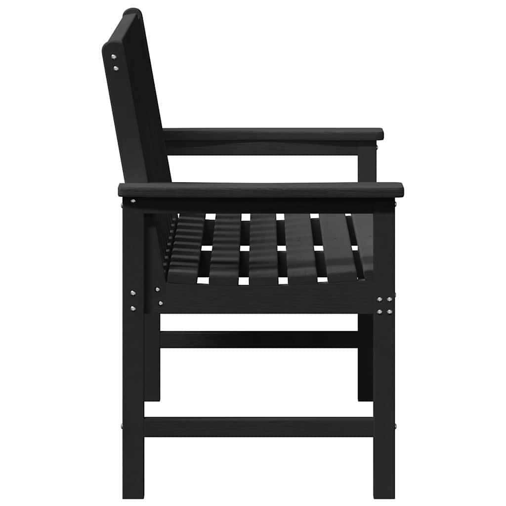Banco de jardim com almofada Preto 120 x 59 x 88cm HDPE