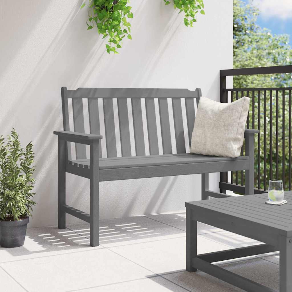 Banco de jardim Cinzento-claro 120 x 59 x 88cm HDPE