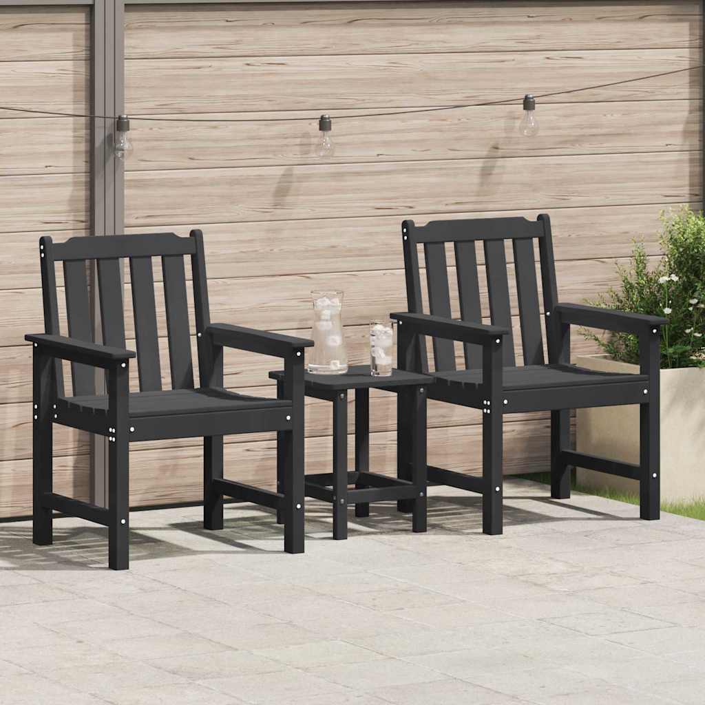 Cadeira de Jantar de Jardim 2 pcs Preto 65.5 x 59 x 88cm HDPE